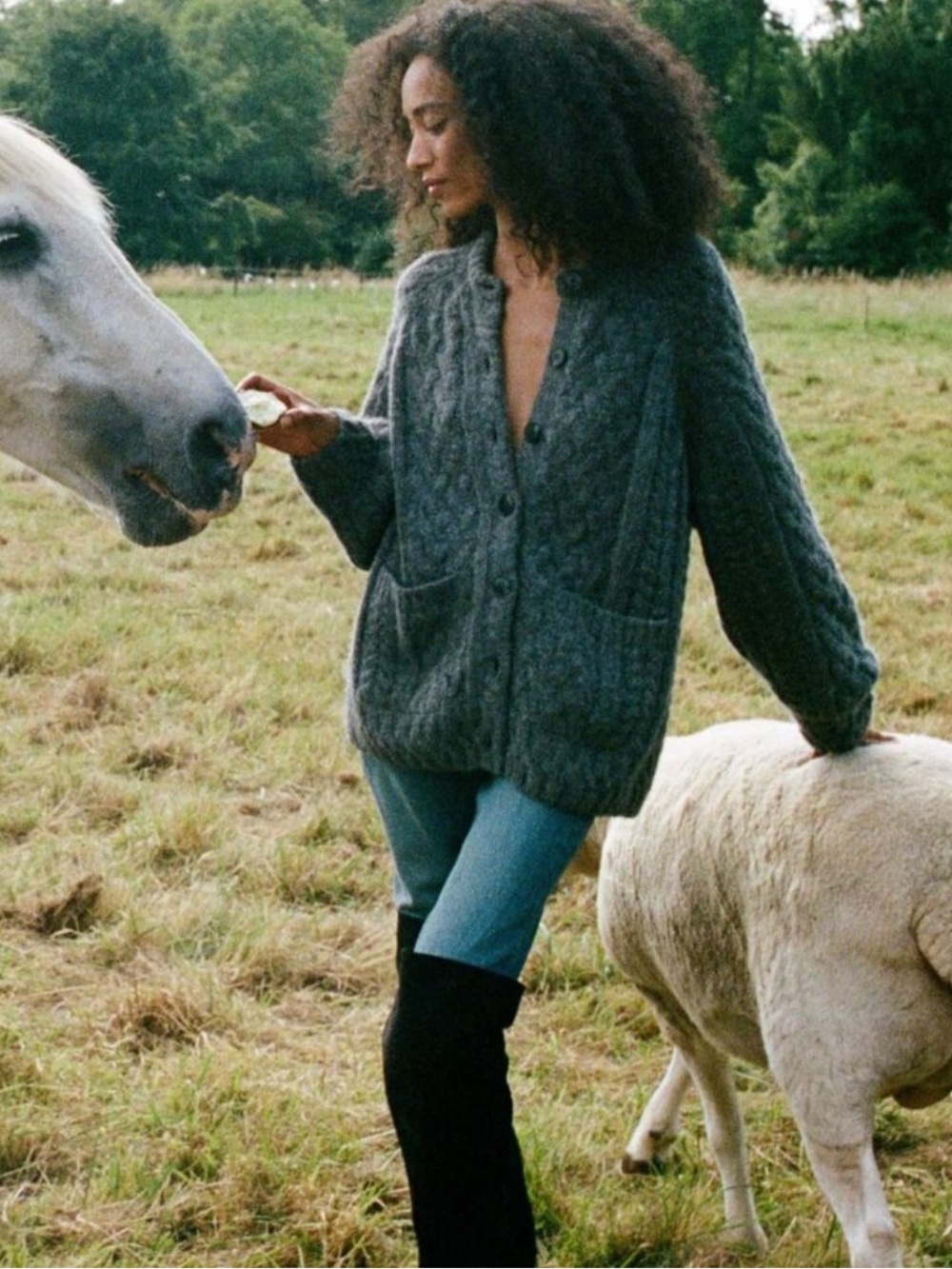 Doen Caldwell Cardigan Sweater Charcoal Gray